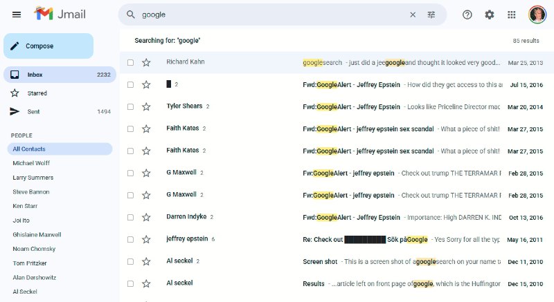 “Jmail”公开2万页爱泼斯坦邮件，仿Gmail界面可全文搜索美众议院监督委员会近日公布超2万页涉及性罪犯杰弗里·爱泼斯坦的邮件，引发新一轮调查