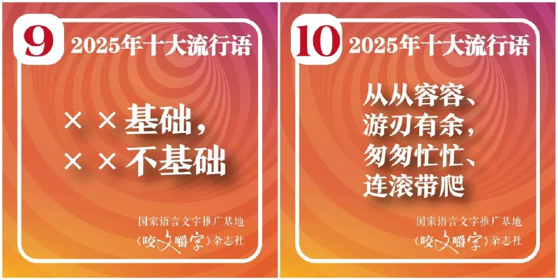 《咬文嚼字》发布 2025 年十大流行语，